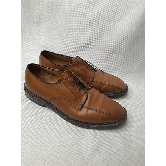 ALLEN Edmonds Hillcrest Mens Chestnut Leather Bike Toe Oxfords Size 10.5 D Dress